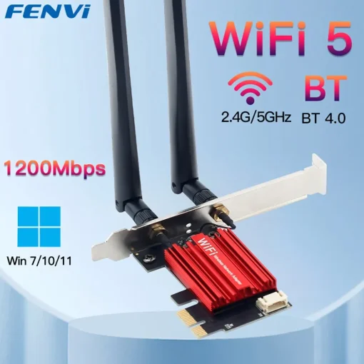 Адаптер PCI-E Wi-Fi 5 FENVI AC1200, двухдиапазонный