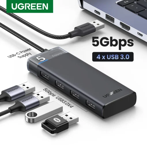 Адаптер UGREEN USB C на 4 порта USB Type C