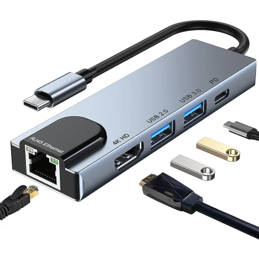 Адаптер USB C 5-в-1 с HDMI 4K