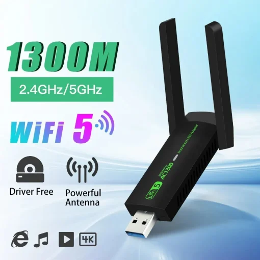 Адаптер Wi-Fi USB 1300 Мбитс 2,4G5Ghz