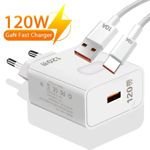 Адаптер для быстрой зарядки GaN USB 120 Вт