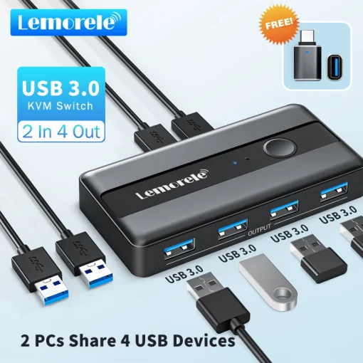 Адаптер-переключатель KVM Lemorele USB