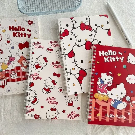 Блокнот с катушкой Liou, Hello Kitty, 4 шт., A5