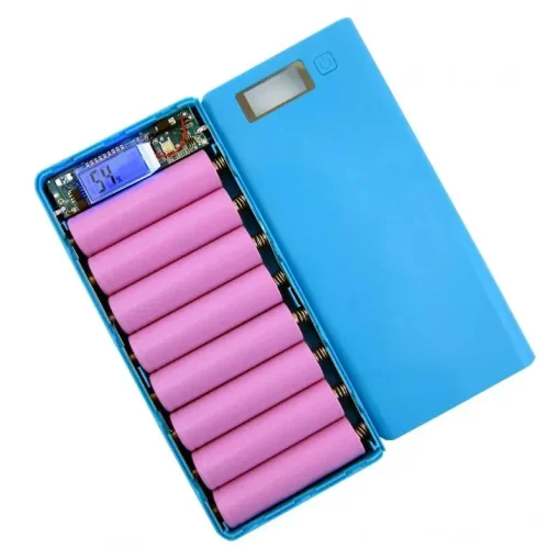 Бокс для 8 шт. 18650 + Power Bank с 2 USB + Shell Case