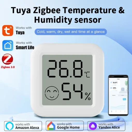 Датчик температуры и влажности Tuya Zigbee 3.0