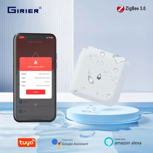 Датчик утечки воды GIRIER Tuya ZigBee