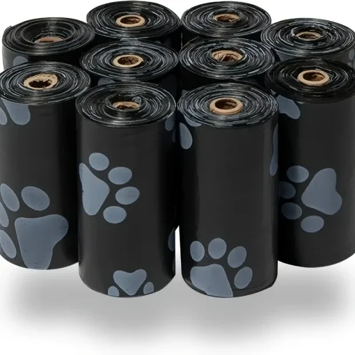 До 50 символов русс. заголовка 51020 на Rolls Thick Leak-Proof Dog Poop Bags for Outdoor Walks, Polyethylene Material, Animal Waste Disposal, Black or Gree