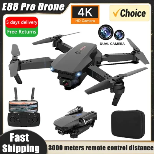 Дрон-квадрокоптер E88Pro RC, 4К Professional, съёмка 1080P