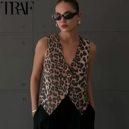 Жилет Leopard Women Vintage без рукавов