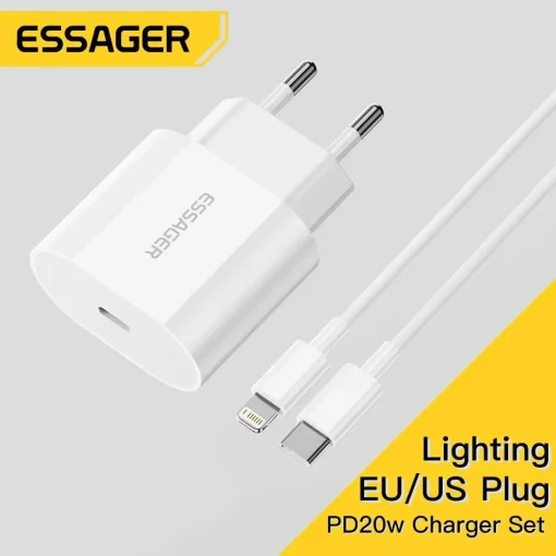 Зарядка Essager Lightning для iPhone PD 20 Вт USB C