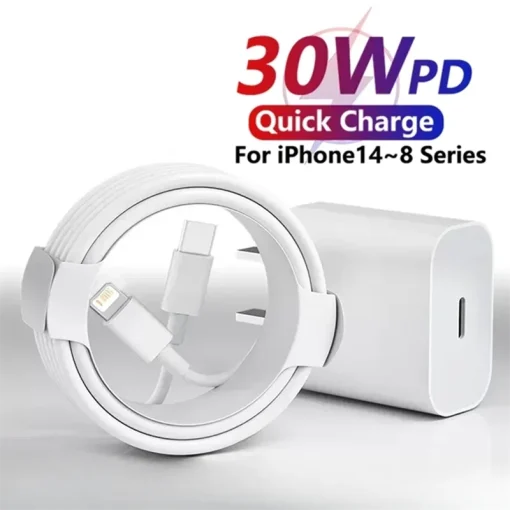 Зарядка USB C 30 Вт PD ЕС США для iPhone 8 14 Plus 13 12 11