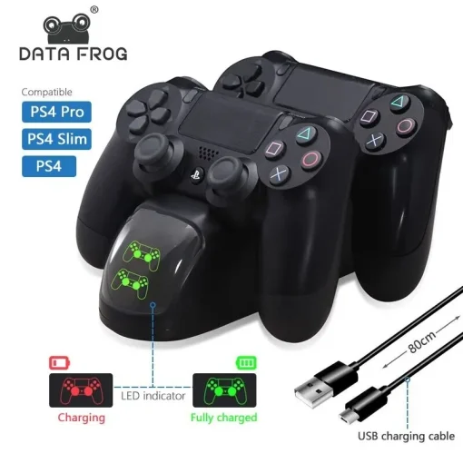 Зарядная станция DATA FROG PS4 для беспроводного контроллера PS4, USB-док-станция Dual.