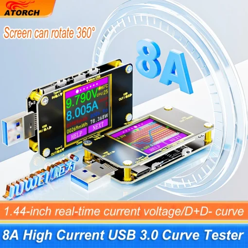 Измерит.USB Tester Type-C (4-50В) ампервольтметр