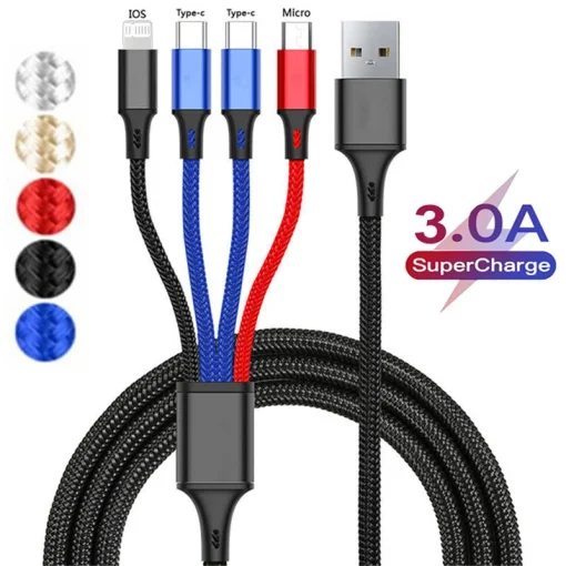 Кабель 4 в 1 3 в 1 Micro USB Type C