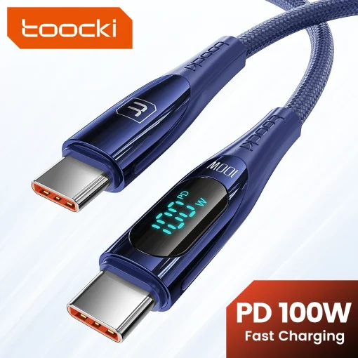 Кабель Toocki PD 100W, USB Type-C на USB-C