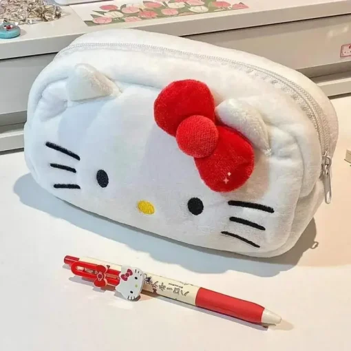 Кавайный пенал Hello Kitty, большой канцелярский органайзер, милая косметичка для девочек, подарки на вечеринку