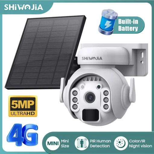 Камера видеонаблюдения SHIWOJIA 3K 5MP 4G SIM