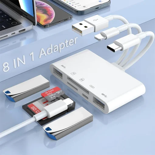 Кард-ридер для 8 в 1 SD-карт USB-концентратор