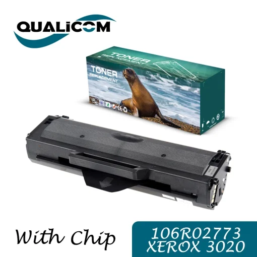 Картридж с тонером Qualicom 106R02773 совместим с 3020 3025, с чипом, заменяет Xerox WorkCentre 3025 Xerox Phaser 3020