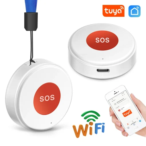 Кнопка экстренного вызова SOS с Wi-Fi Tuya, приложение Smart Life