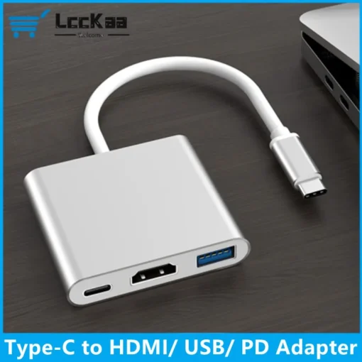 Конвертер для HDMI 3 в 1, USB-C