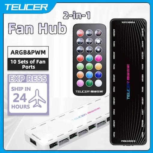 Контроллер ARGB TEUCER 1-10 с 4-контактным хабом