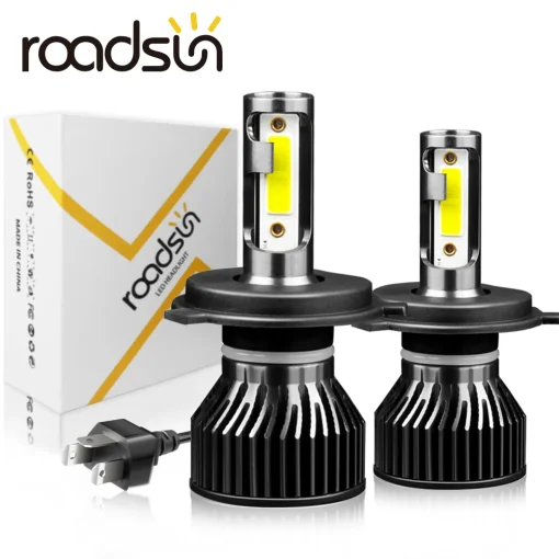 Лампа LED roadsun для фар Mini H4 H7 12000LM