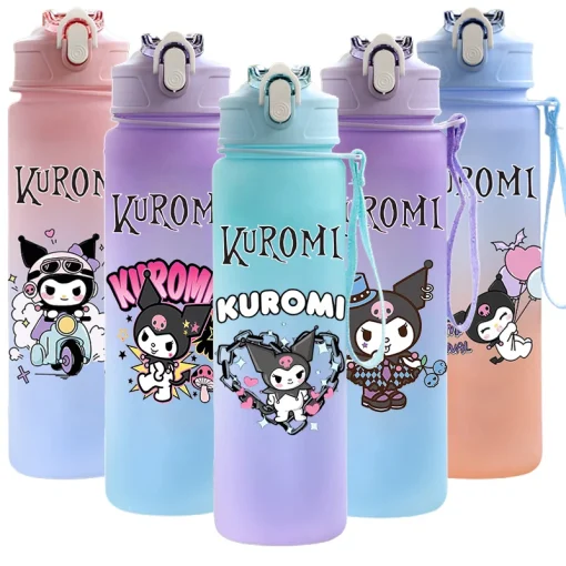 Милая бутылка для воды Sanrio Kuromi с изображением мультипликационного персонажа (750 мл)