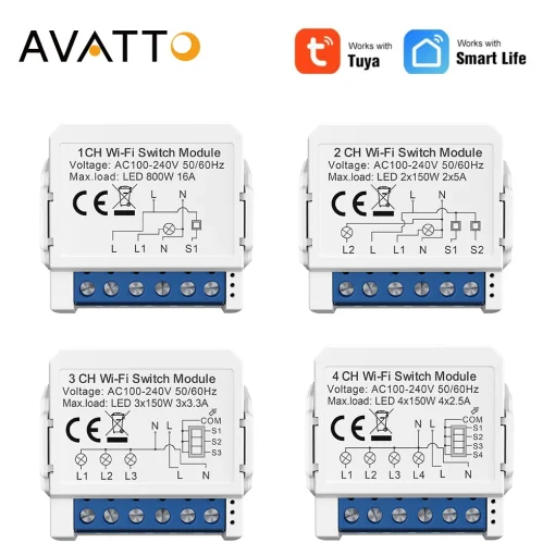 Модуль для умного Wi-Fi выключателя AVATTO Tuya