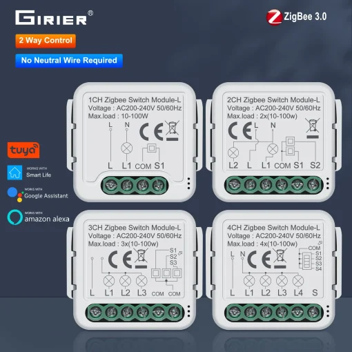 Модуль реле GIRIER Tuya ZigBee 3.0