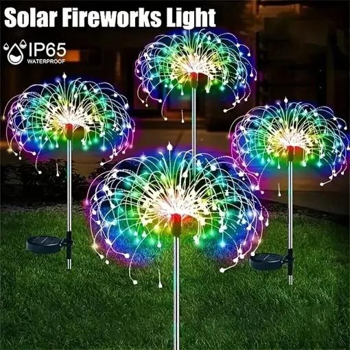 Новинка! Гирлянда из 200 светодиодов Solar Fireworks, уличные водонепроницаемые солнечные садовые огни