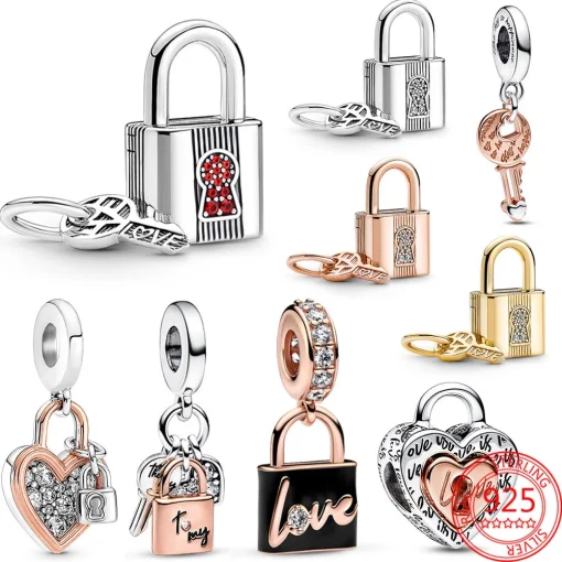 Новый оригинальный шарм-замок из серебра 925, Love Key