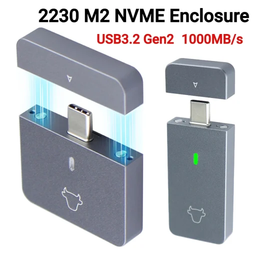 Переходник M.2 NVMe 2230 SSD USB C 10 Гбитс, внешний корпус USB3.2 Gen2 для M2 2230 NVMe SN740SN530 520PM991aBG4BC711