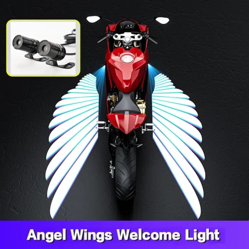 Проекционный светодиодный фонарь для мотоцикла Angel Wings, 2 шт.