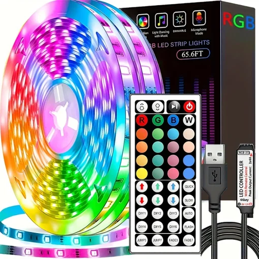 Светодиодная лента 10м 20м с пультом 44K RGB