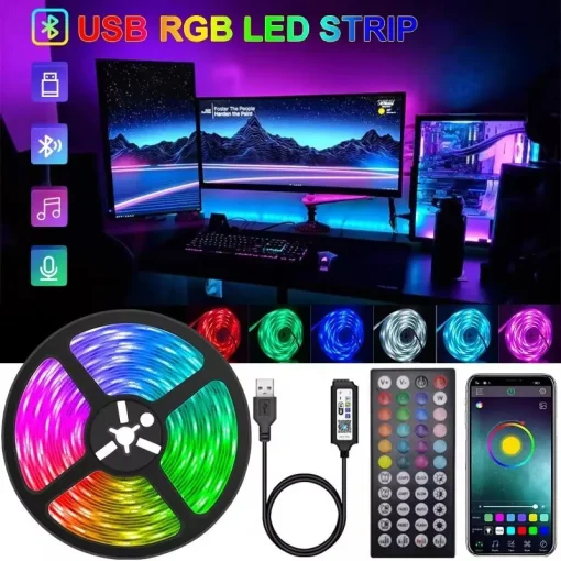 Светодиодная лента 20 м Светодиодная декорация для комнаты 5050 5В RGB 10 м Лента USB Светодиодная лента Цветная Детская в помещение