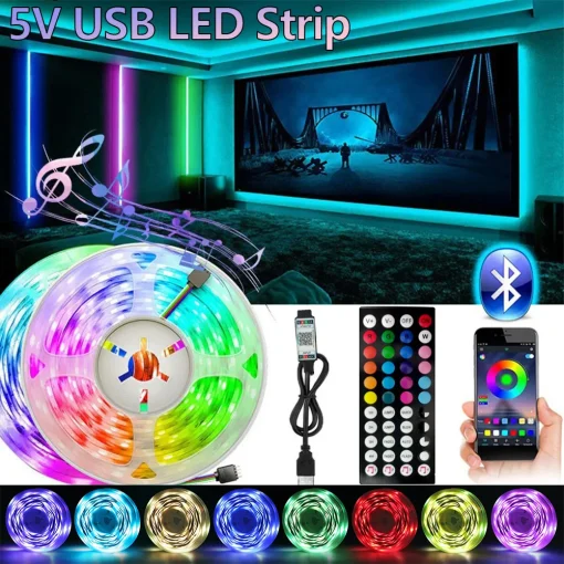 Светодиодная лента USB RGB, приложение с пультом ДУ на 44 кнопки