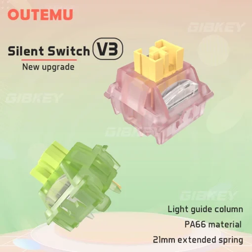 Смазанный переключатель Outemu Silent Peach V3 Mute Lemon