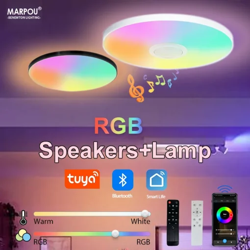 Смарт-потолочный светильник RGB LED с динамиком