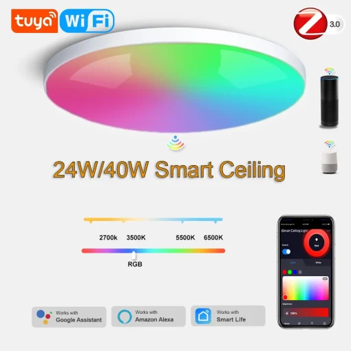 Смарт-светильник Loginovo Tuya WiFi ø40W 24W