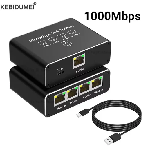 Сплиттер Ethernet 1000 Мбитс, 1 в 234