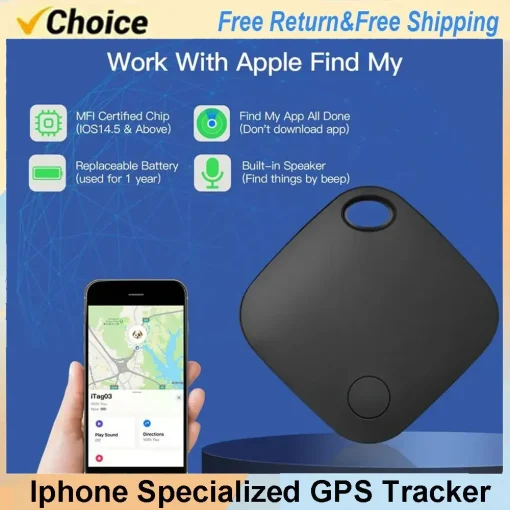 Умный GPS-трекер с приложением Apple Find My и MFI-меткой