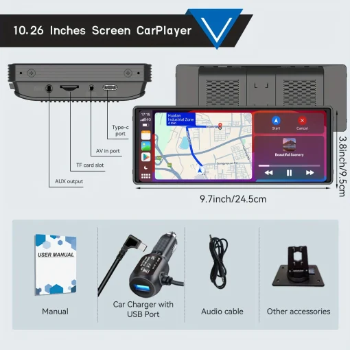 Универсальный, портативный, беспроводной, автомобильный стереоприемник с CarPlay