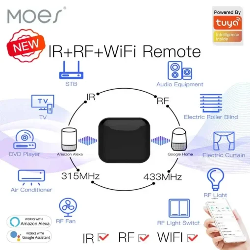 Универсальный пульт ДУ MOES WiFi с поддержкой RF и ИК