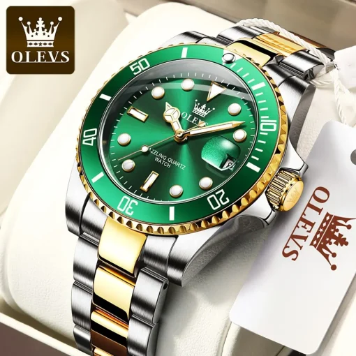 Часы OLEVS Top Original Men Quartz Green