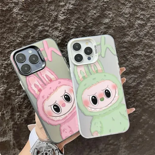 Чехол Cartoon Labubu Acrylic для телефона iPhone